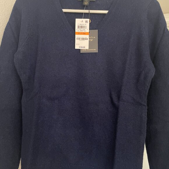Charter Club - Cashmere Sweater - Navy Blue - Petite Small - New - Picture 3 of 3